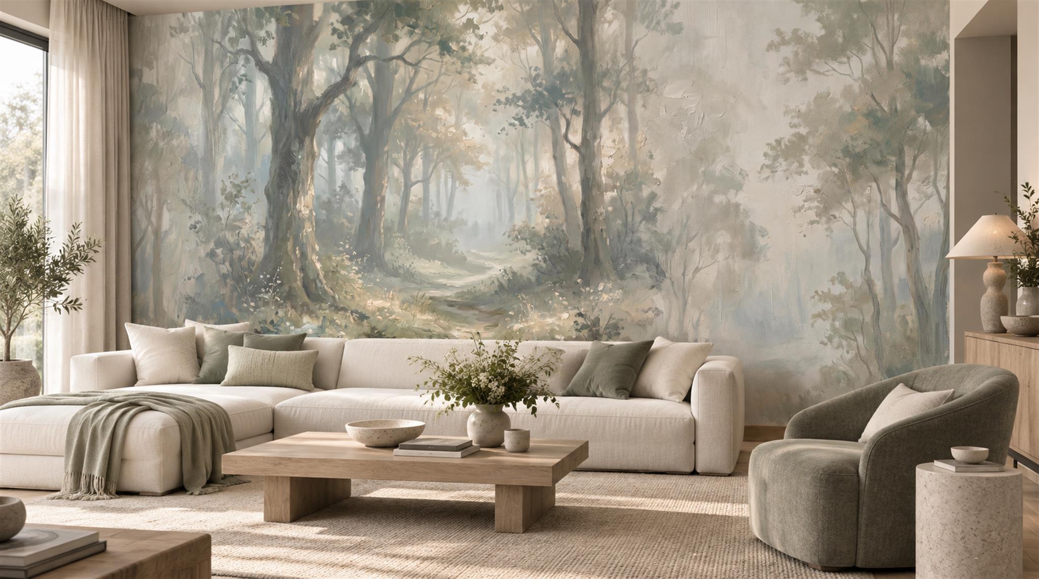 Ivory Decorative Wall Art Wallpaper Mural Scene