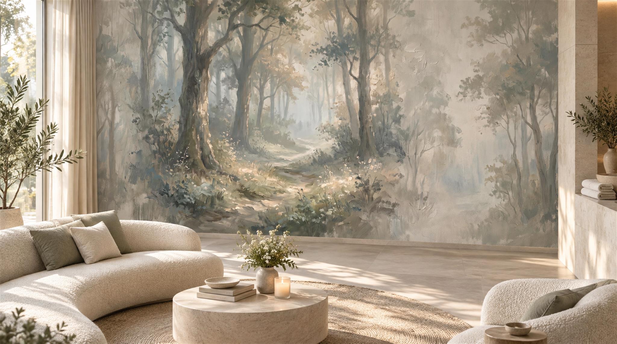 Ivory Decorative Wall Art Wallpaper Mural Scene