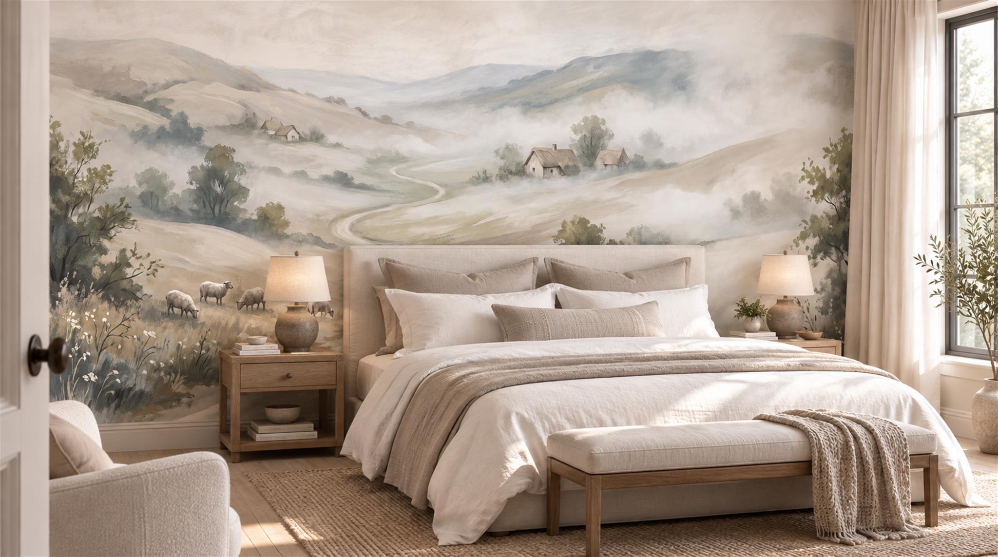 Ivory Decorative Wall Art Wallpaper Mural Main