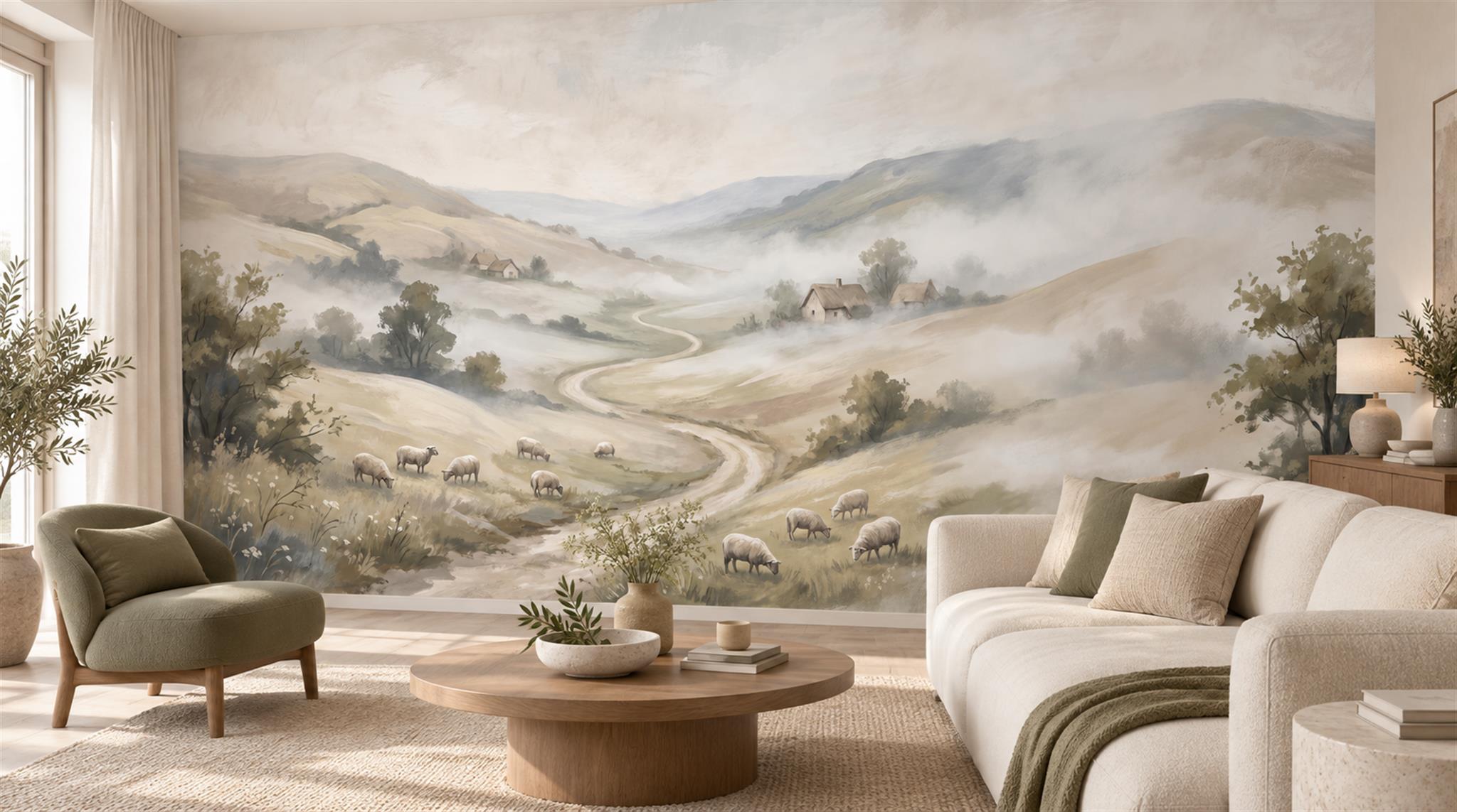 Ivory Decorative Wall Art Wallpaper Mural Scene