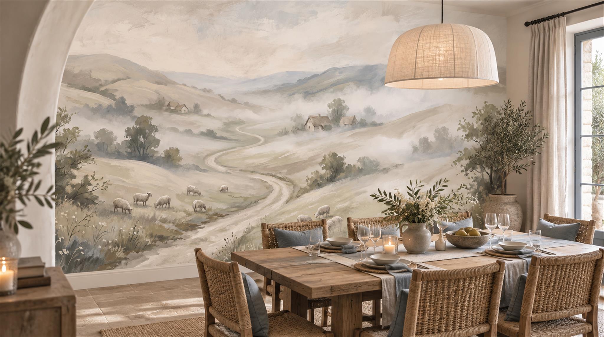 Ivory Decorative Wall Art Wallpaper Mural Scene