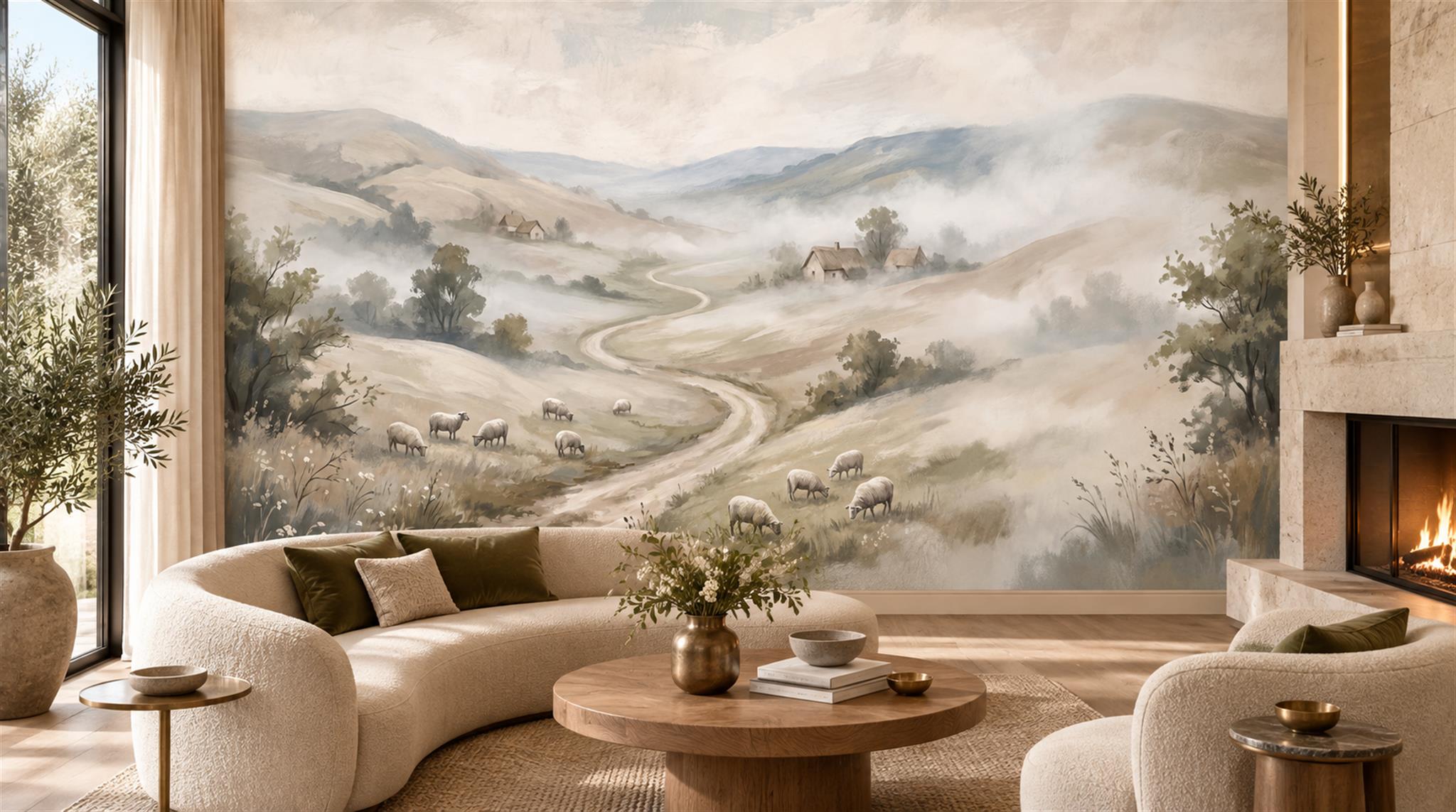 Ivory Decorative Wall Art Wallpaper Mural Scene