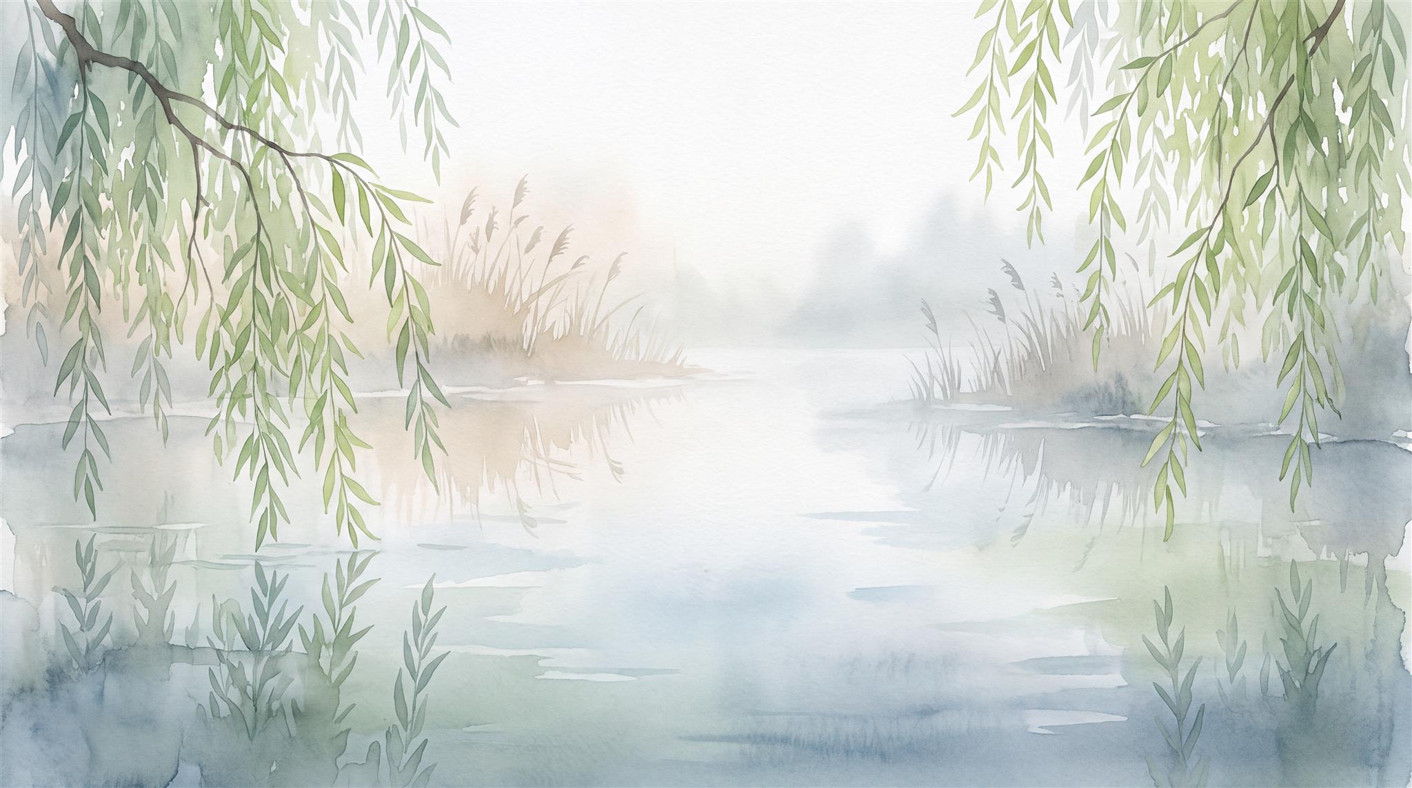 Ivory Willow Branches Wallpaper Mural Main