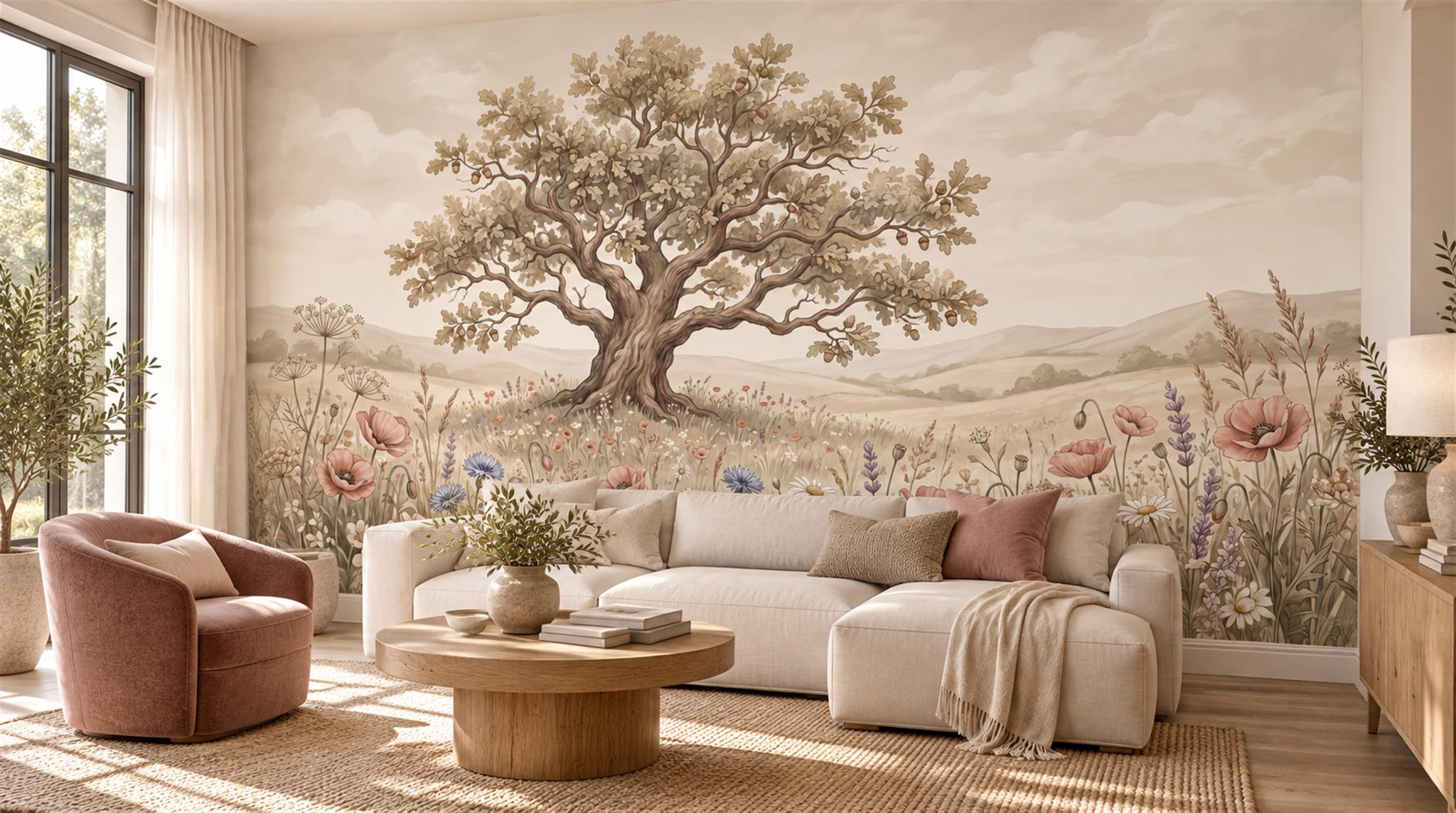 Ivory Decorative Wall Art Wallpaper Mural Scene