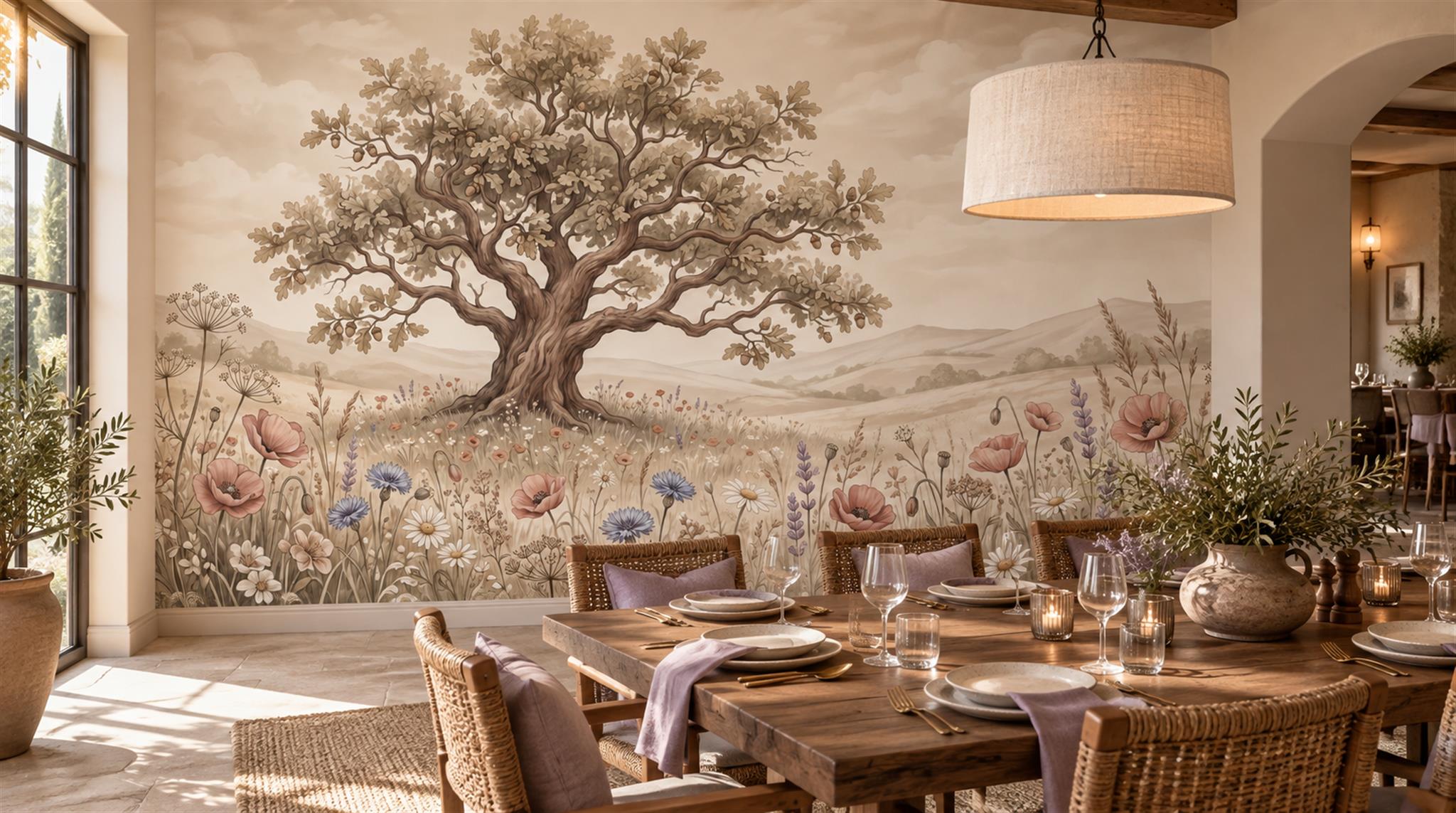 Ivory Decorative Wall Art Wallpaper Mural Scene