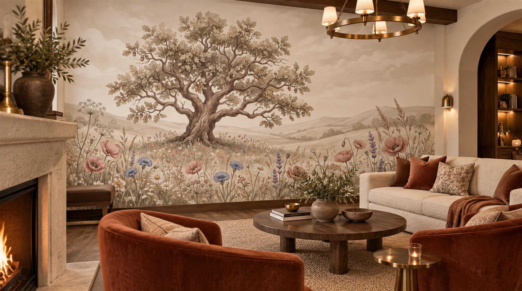 Ivory Decorative Wall Art Wallpaper Mural Scene