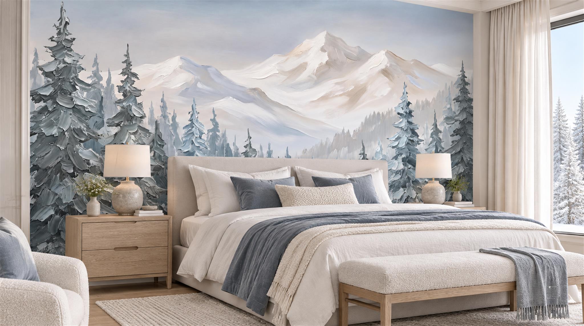 Blue Alpine Ridges Wallpaper Mural Main
