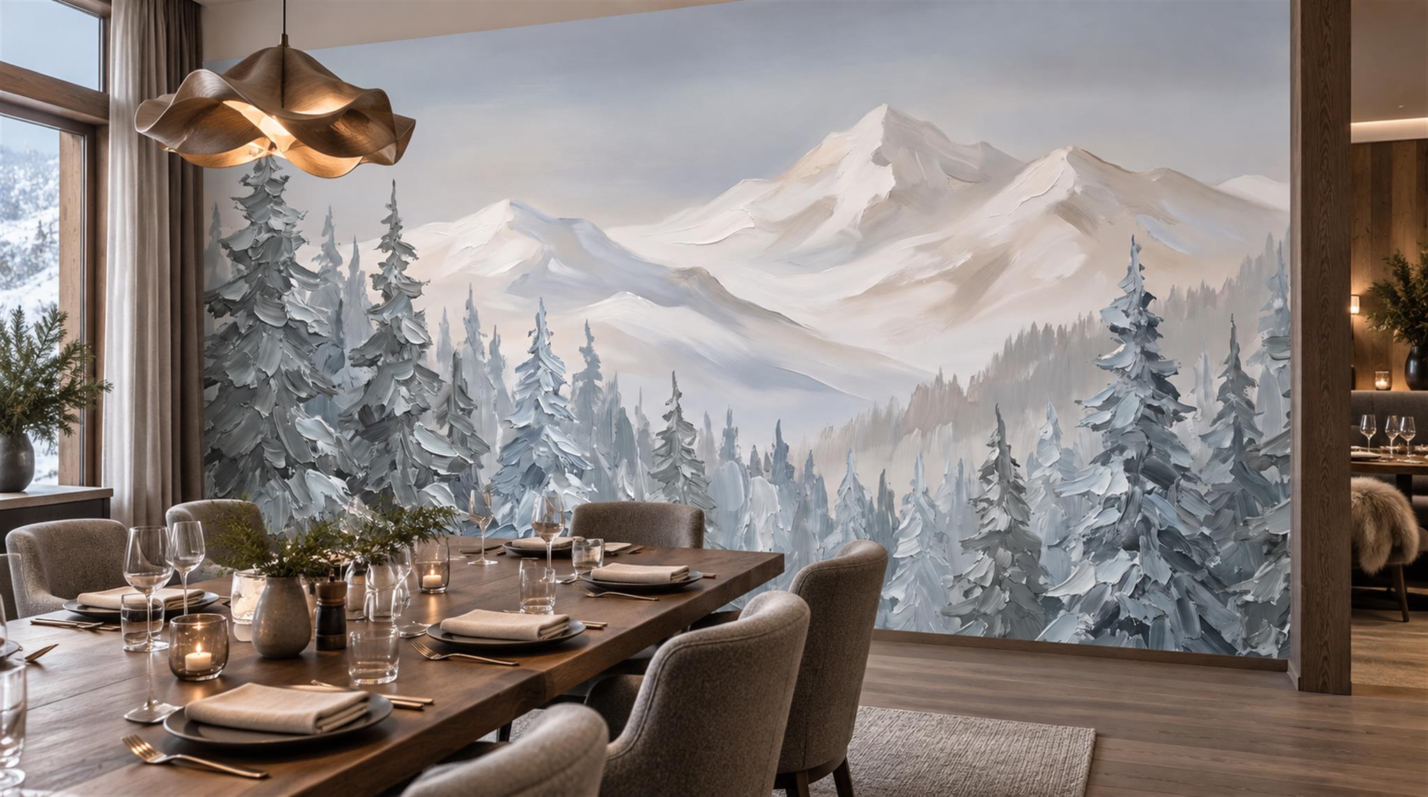 Blue Alpine Ridges Wallpaper Mural Scene