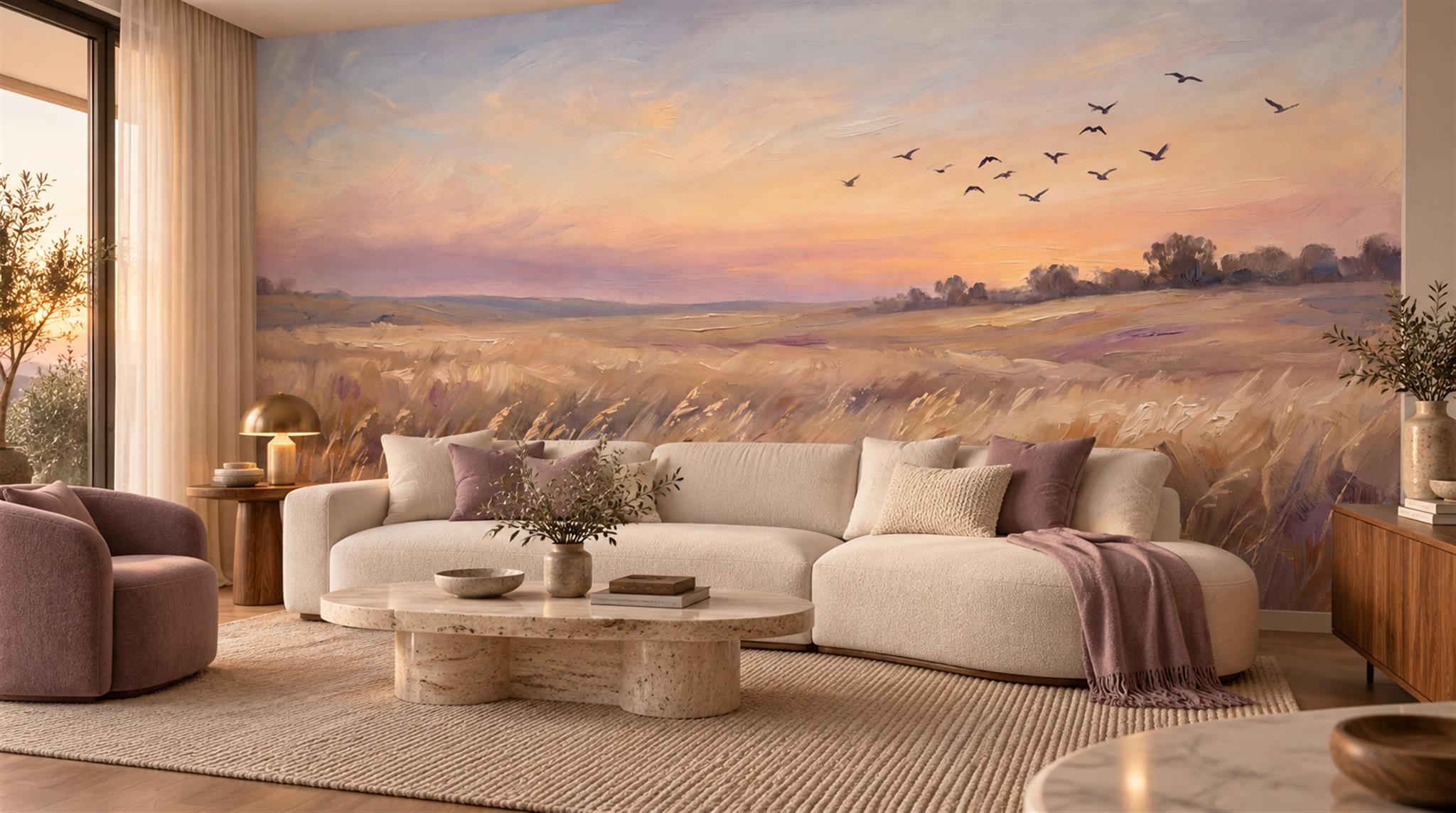 Gold Decorative Wall Art Wallpaper Mural Scene