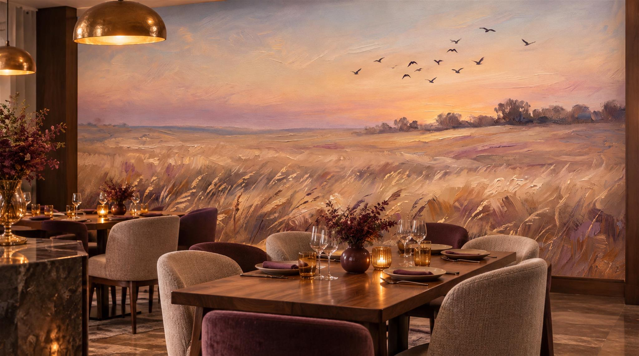 Gold Decorative Wall Art Wallpaper Mural Scene