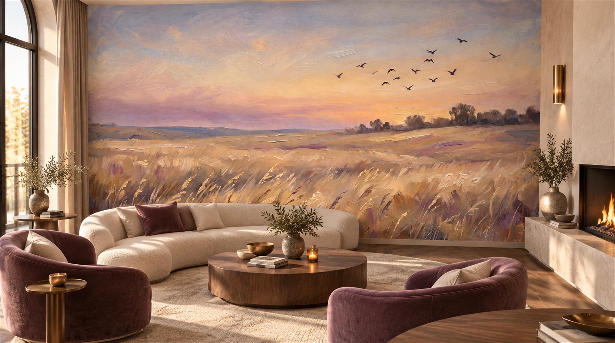 Gold Decorative Wall Art Wallpaper Mural Scene