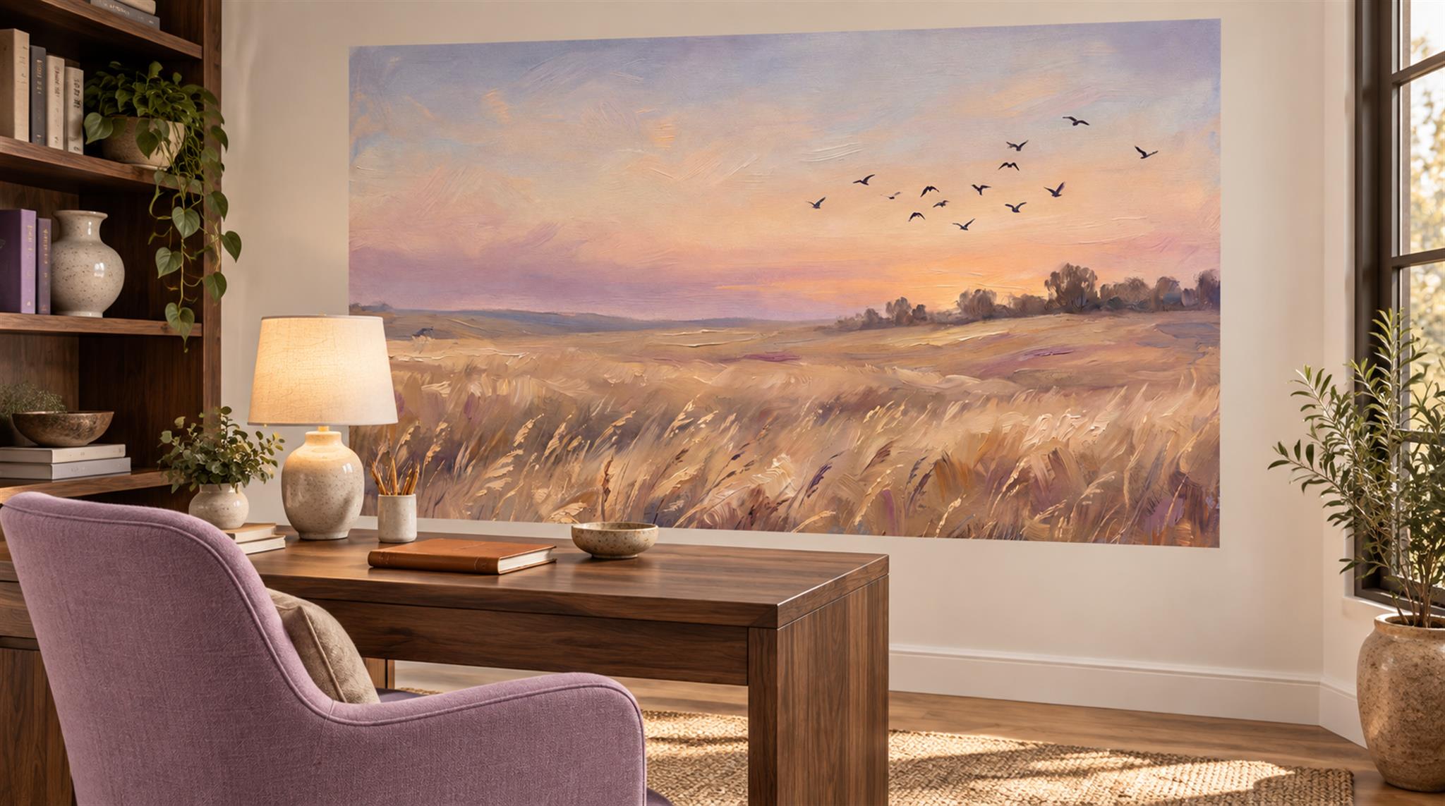 Gold Decorative Wall Art Wallpaper Mural Scene