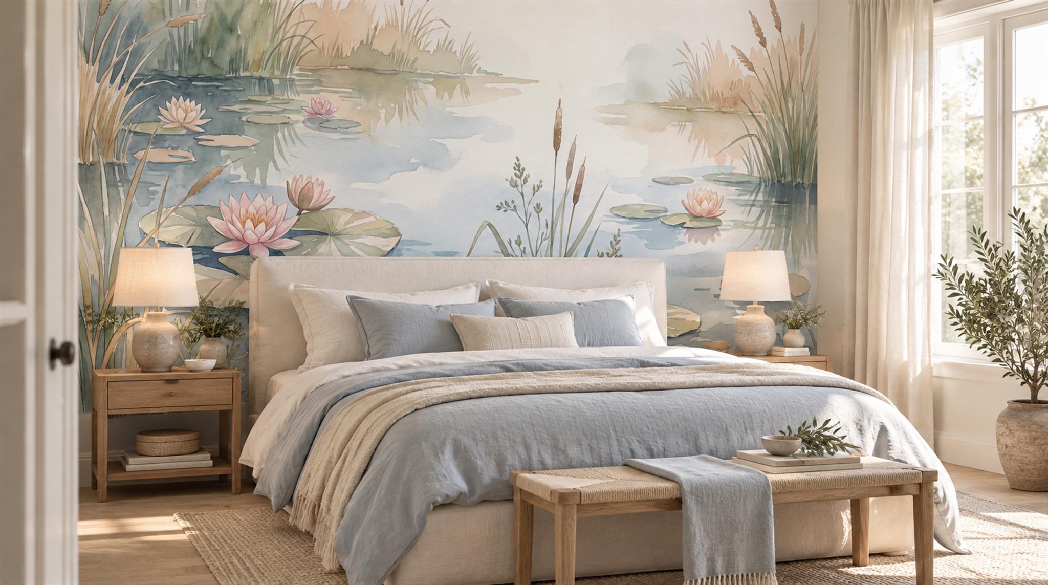Blue Decorative Wall Art Wallpaper Mural Main