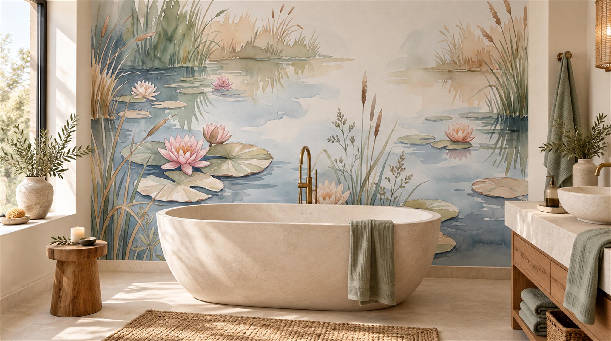Blue Decorative Wall Art Wallpaper Mural Scene