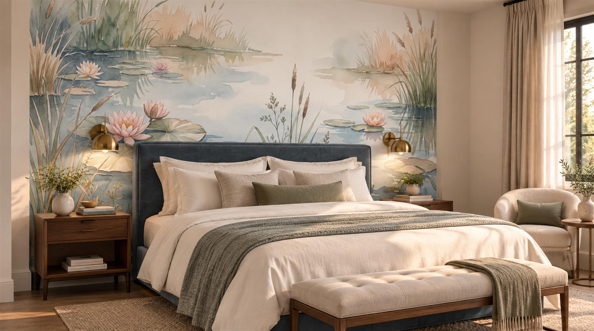 Blue Decorative Wall Art Wallpaper Mural Scene