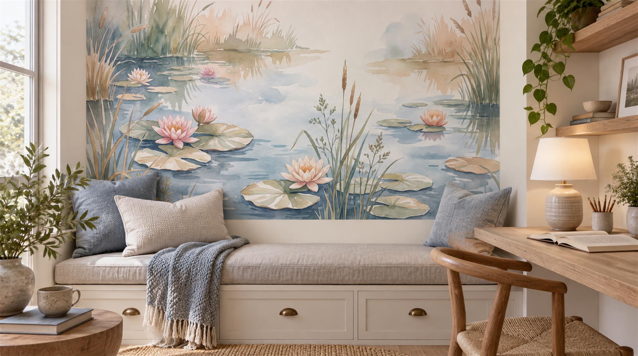 Blue Decorative Wall Art Wallpaper Mural Scene