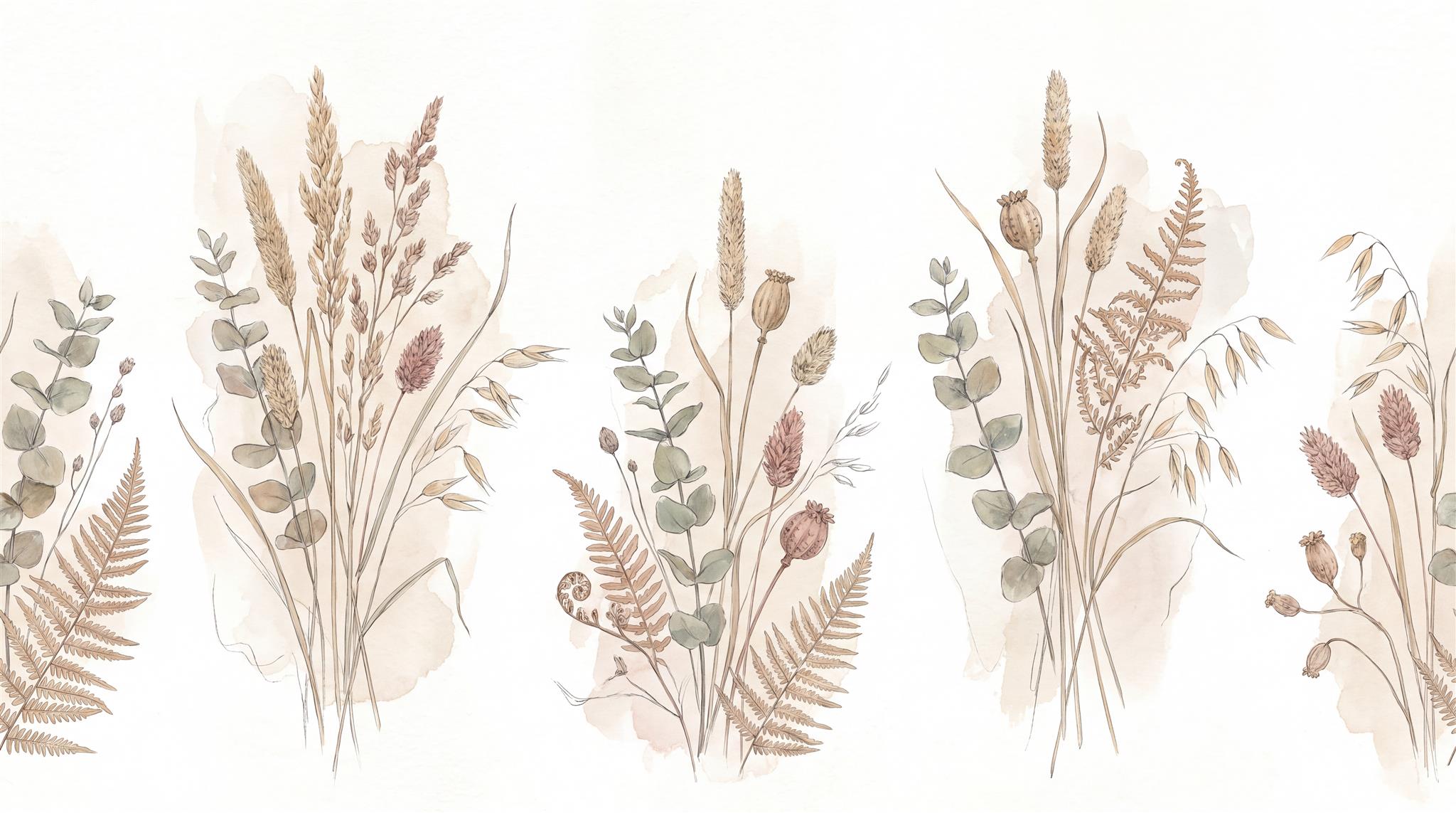 Ivory Leaf Patterning Wallpaper Mural Main