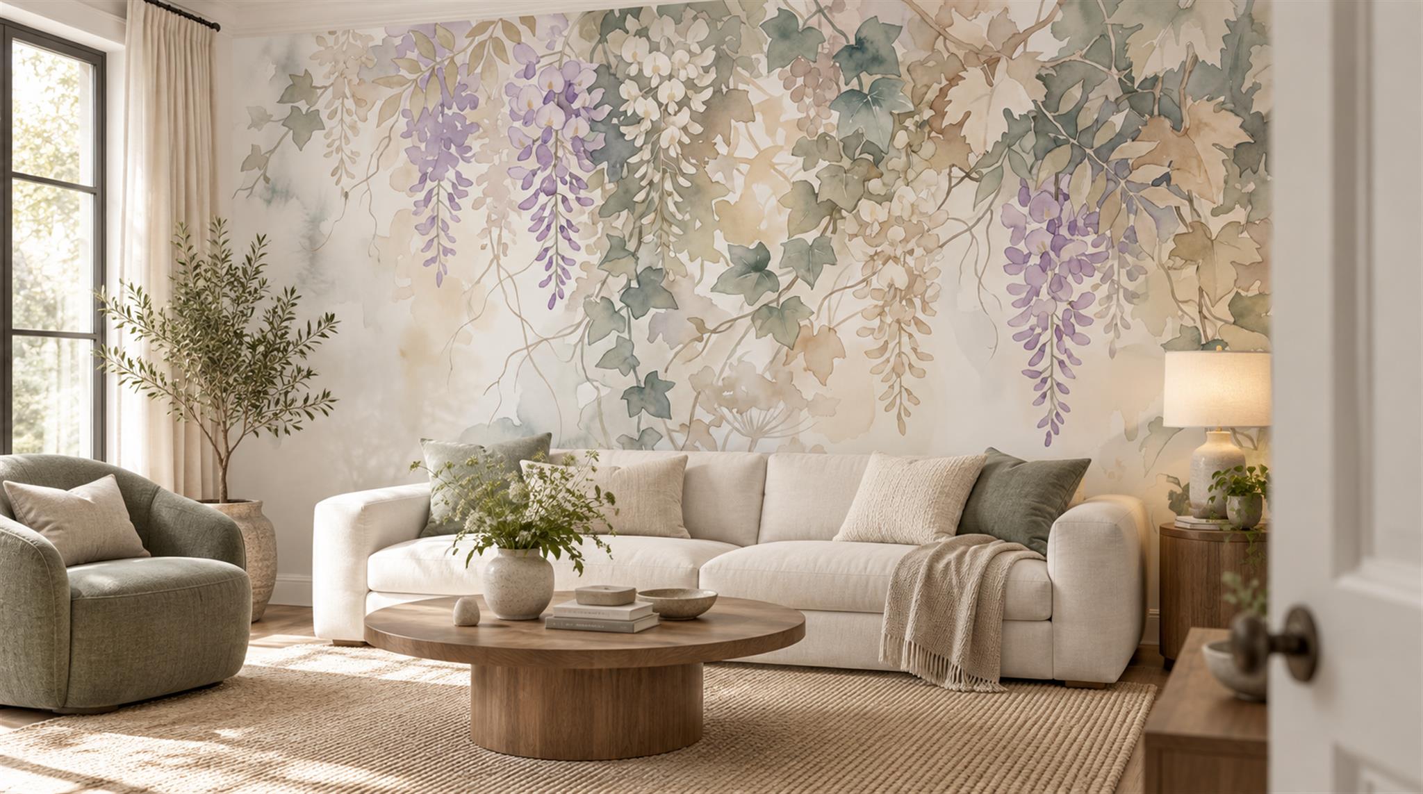 Soft Pastel Decorative Wall Art Wallpaper Mural Scene