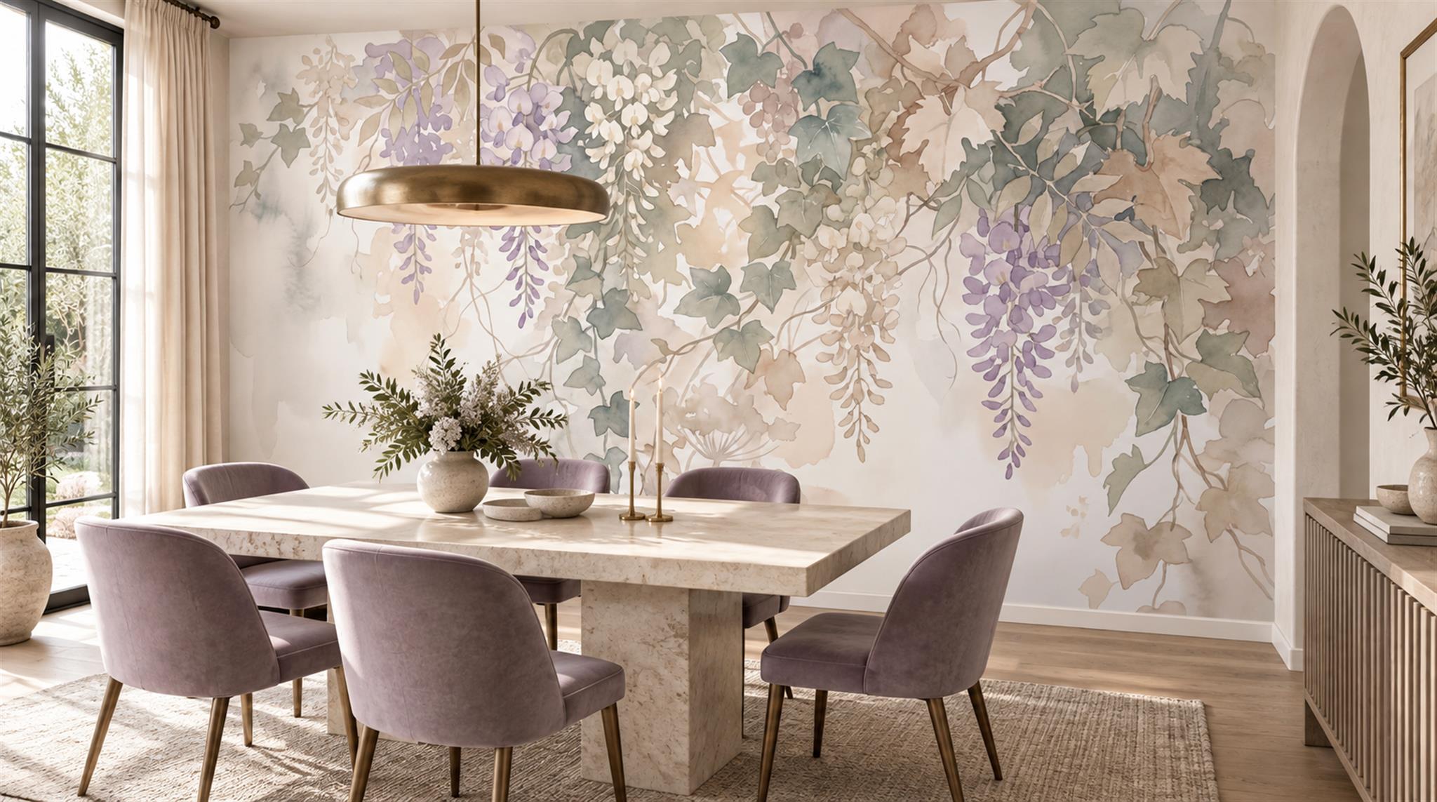Soft Pastel Decorative Wall Art Wallpaper Mural Scene