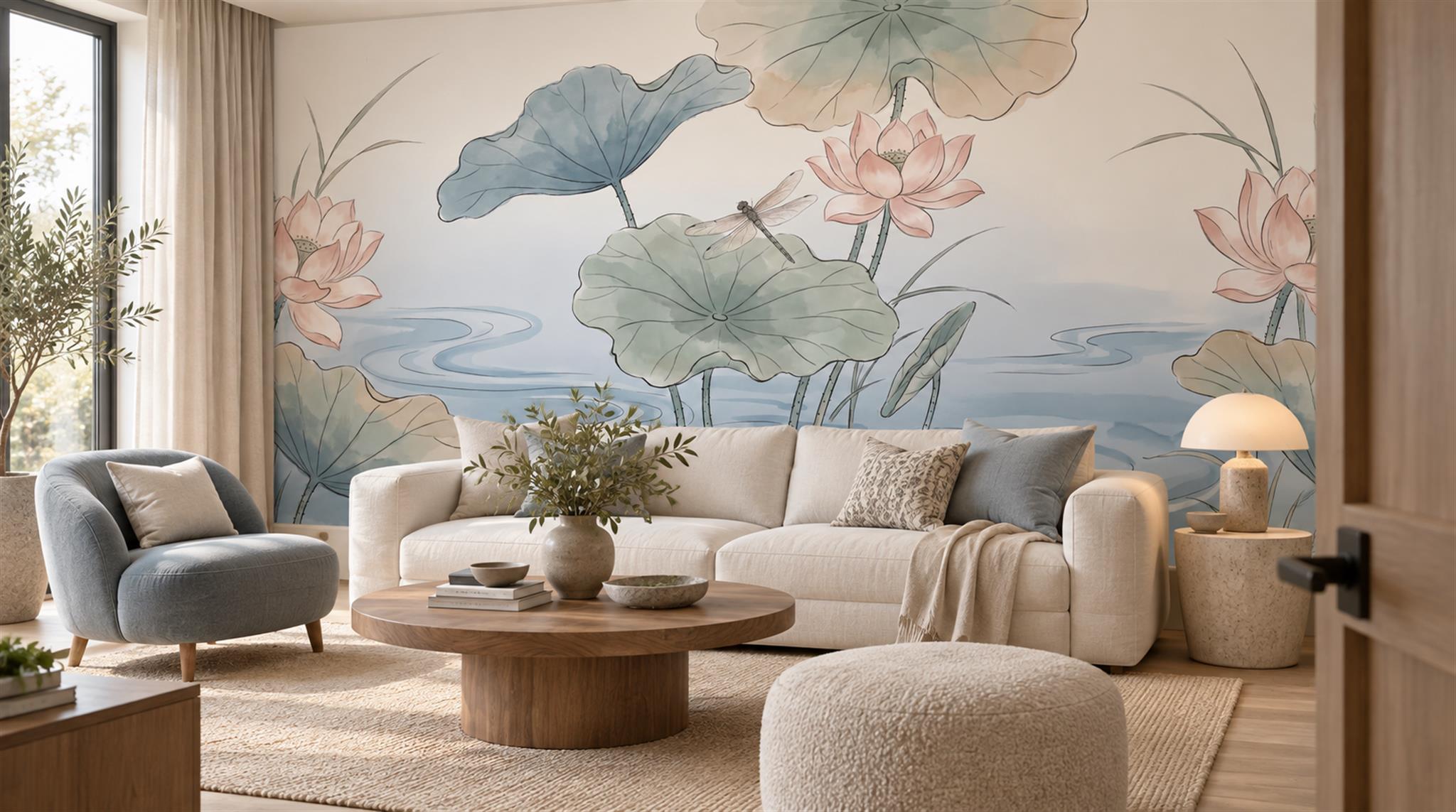 Blue Decorative Wall Art Wallpaper Mural Scene