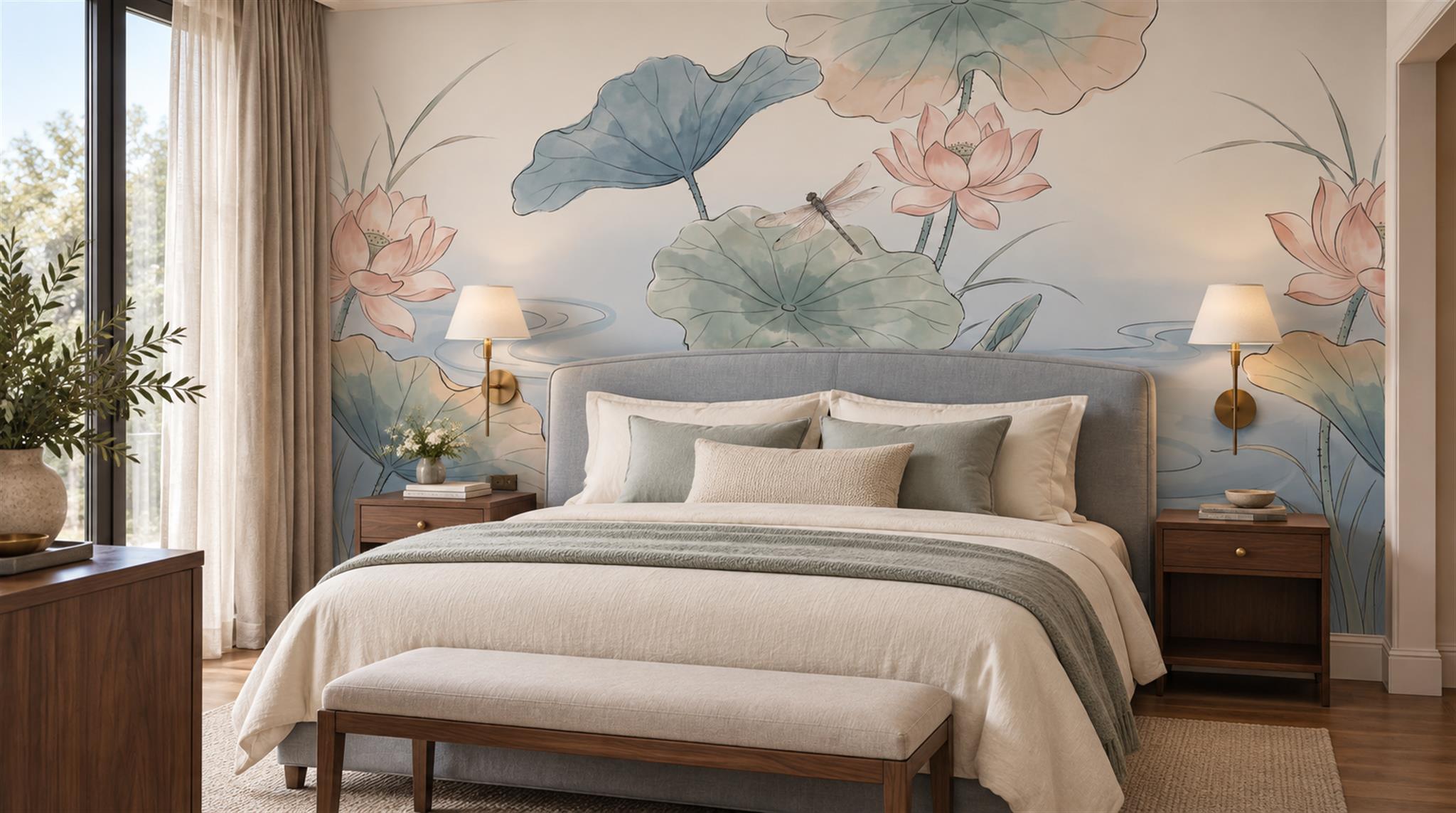 Blue Decorative Wall Art Wallpaper Mural Scene