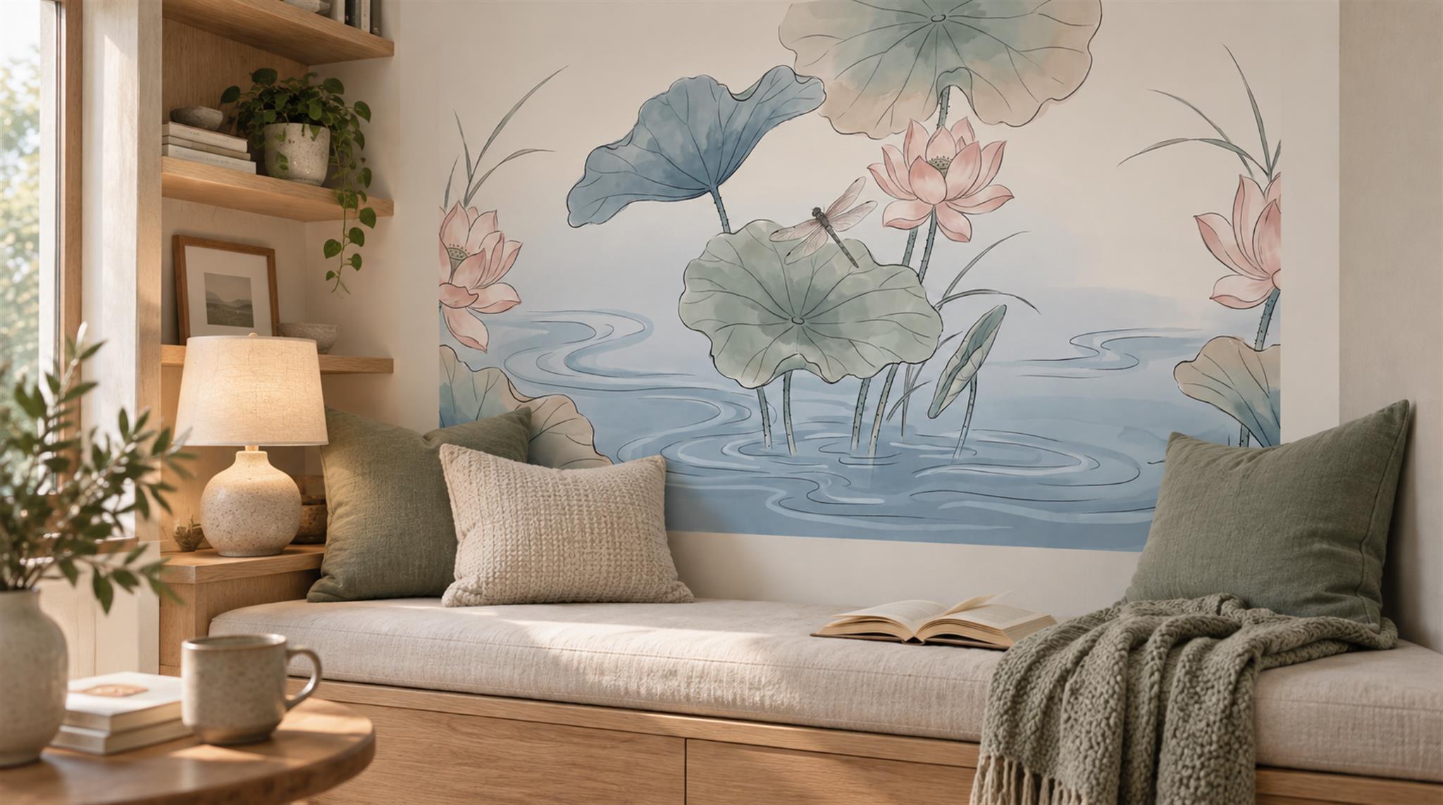Blue Decorative Wall Art Wallpaper Mural Scene