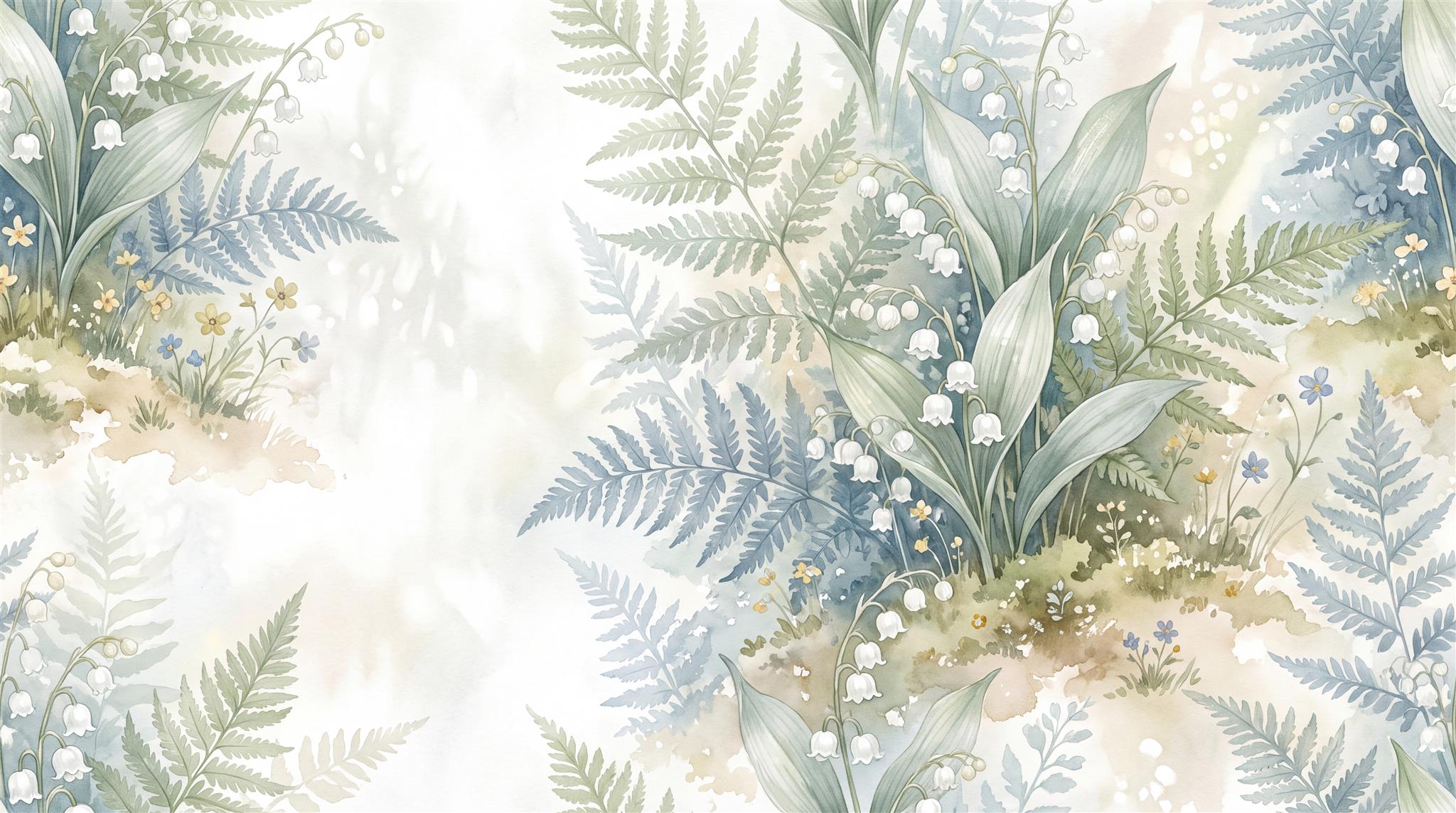 Ivory Fern Foliage Wallpaper Mural Main