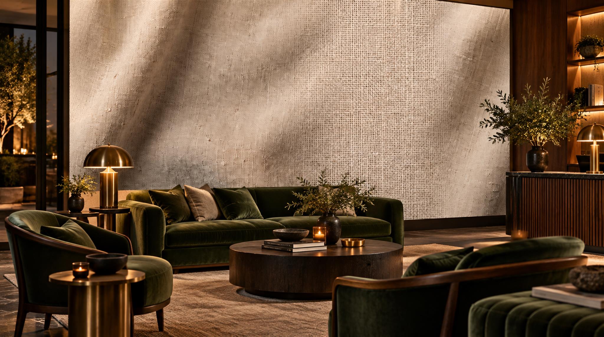 Ivory Linen Look Abstract Texture Wallpaper Mural Scene
